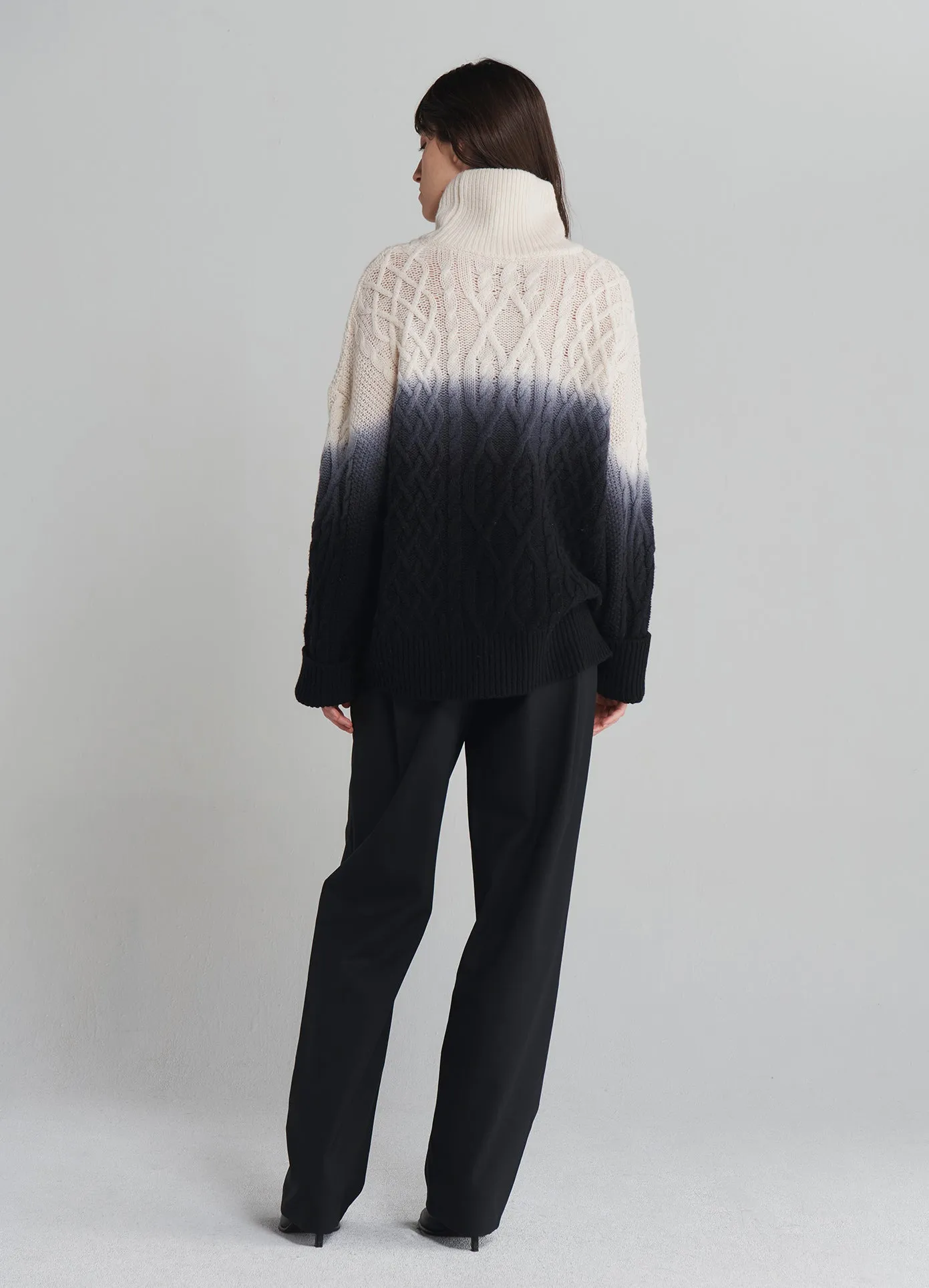 Dip Dyed Turtleneck Sweater