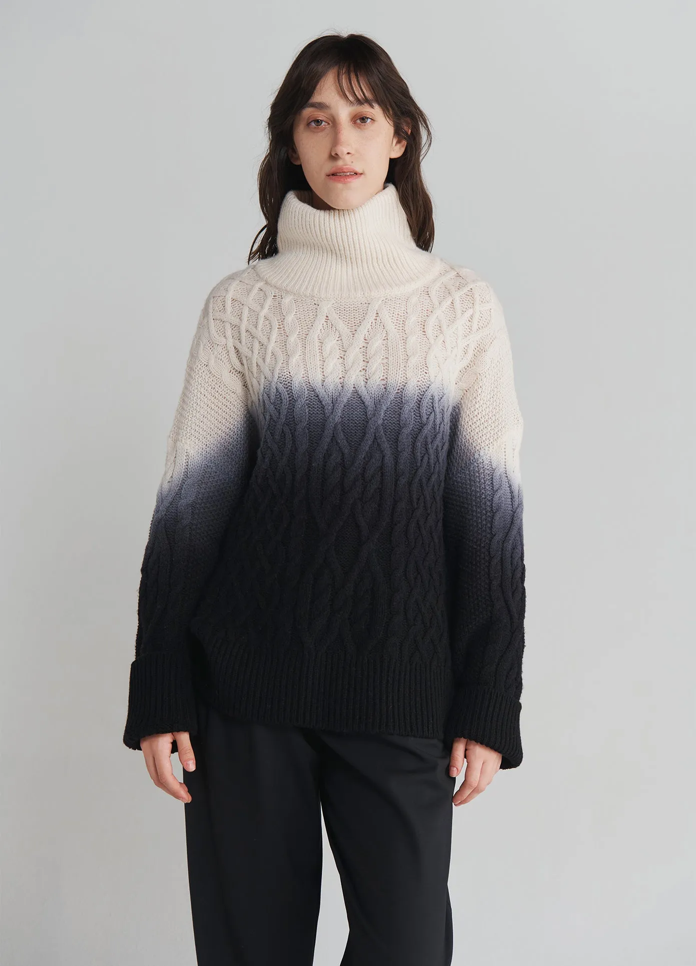 Dip Dyed Turtleneck Sweater