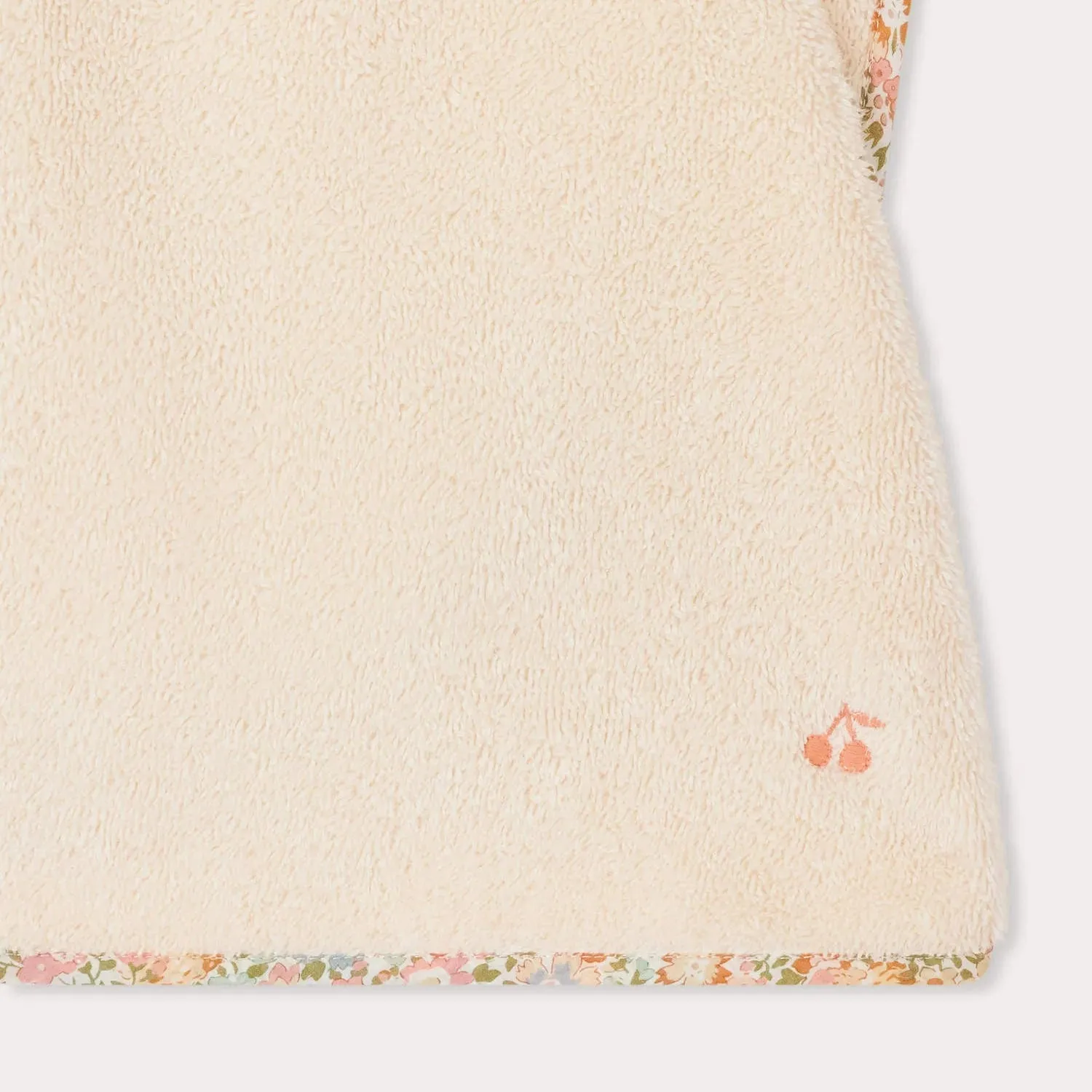 Eneri bath poncho made with Liberty fabrics trim