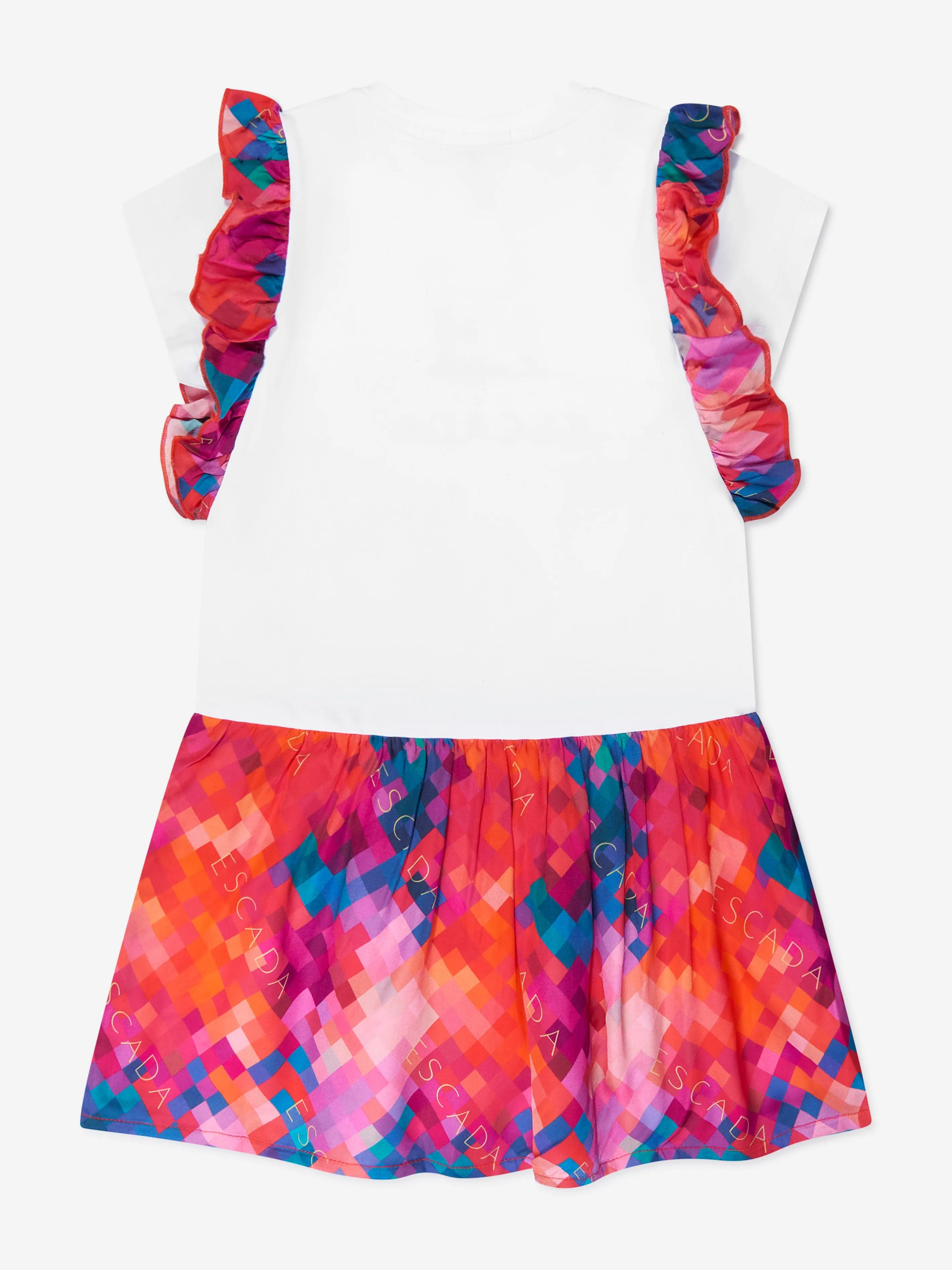 Escada Girls Logo Badge Dress in White