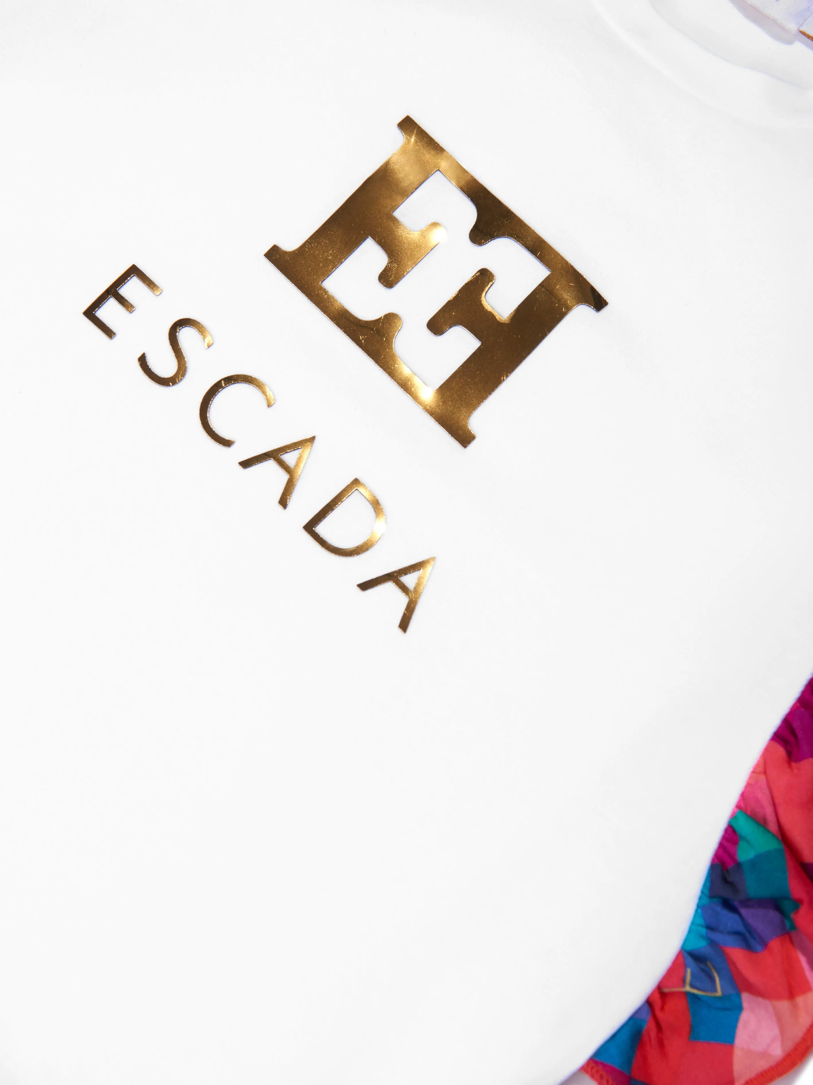 Escada Girls Logo Badge Dress in White