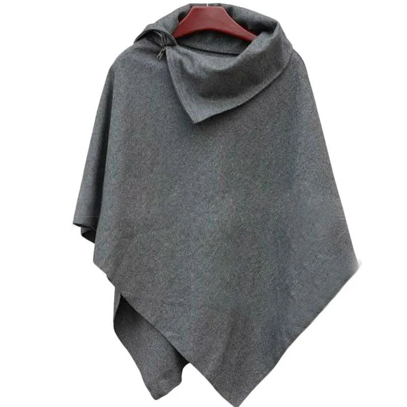 Female Casual Solid Color Poncho