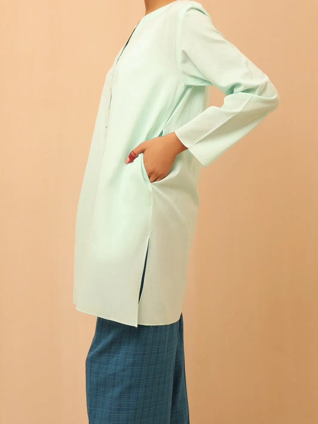 Ferozi Linen Tunic - ALCR-LK-1017