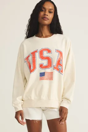 Flag Sunday Sweatshirt | Sea Salt