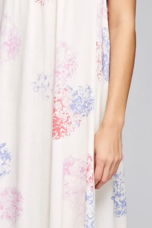 Floral Print Sleeveless High Low Maxi Dress