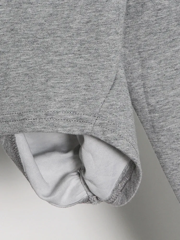 Folds Minimalist Sweatshirts For Women Round Neck Long Sleeve Pullover Loose Sweatshirt Female Fashion Clothes New