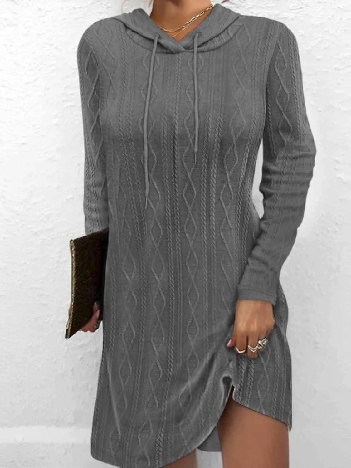 Functionally Chic Hooded Sweater Dress