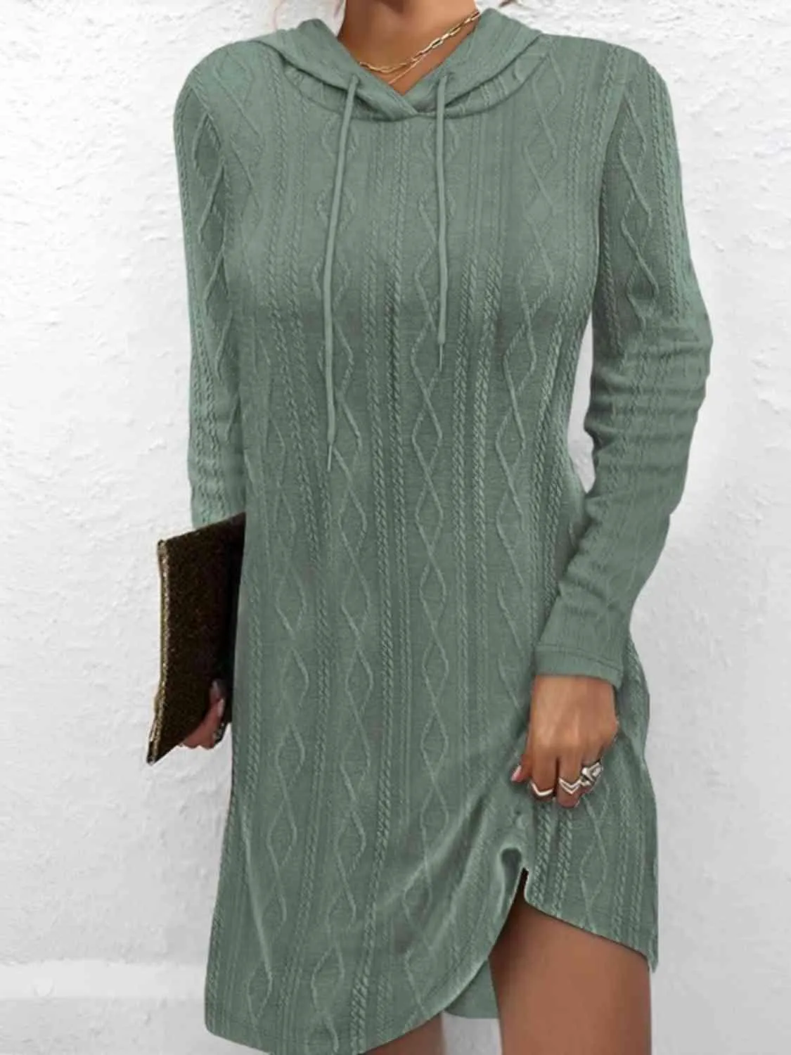Functionally Chic Hooded Sweater Dress