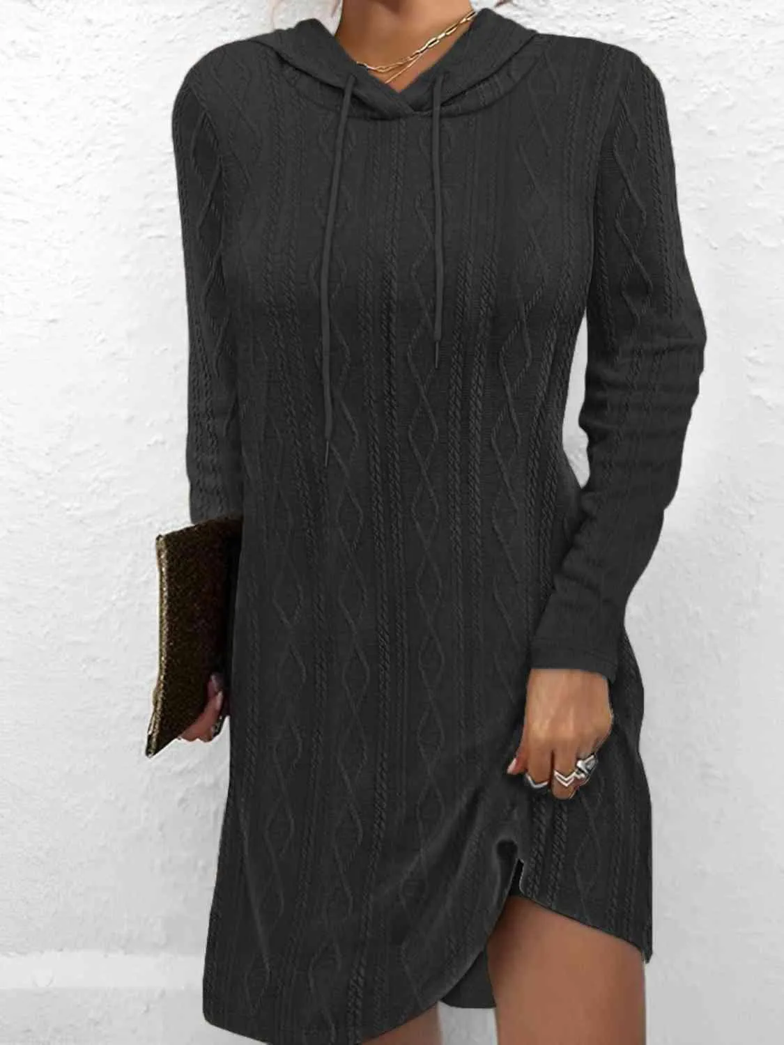 Functionally Chic Hooded Sweater Dress