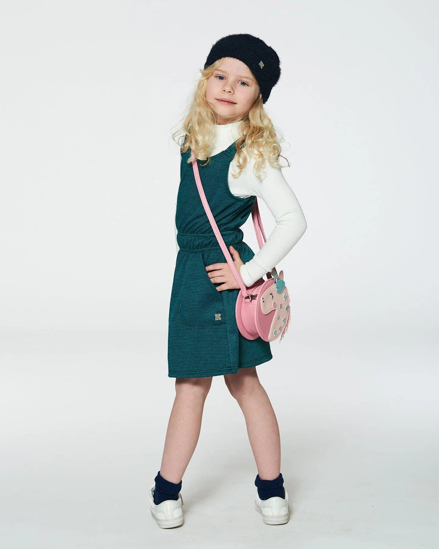 Hairy Knit Beret Navy