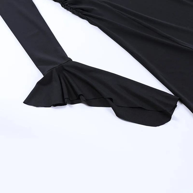 HBO3082 Pleated Skirt Maxi Dress