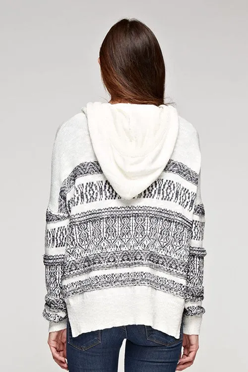 Knit Long Sleeve Sweater Hoodie