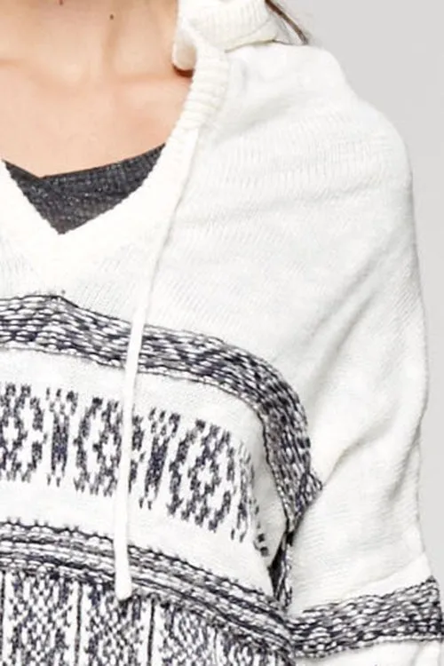 Knit Long Sleeve Sweater Hoodie