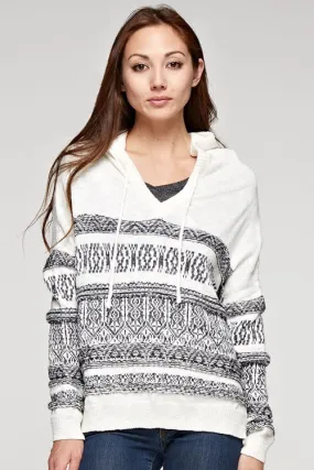 Knit Long Sleeve Sweater Hoodie