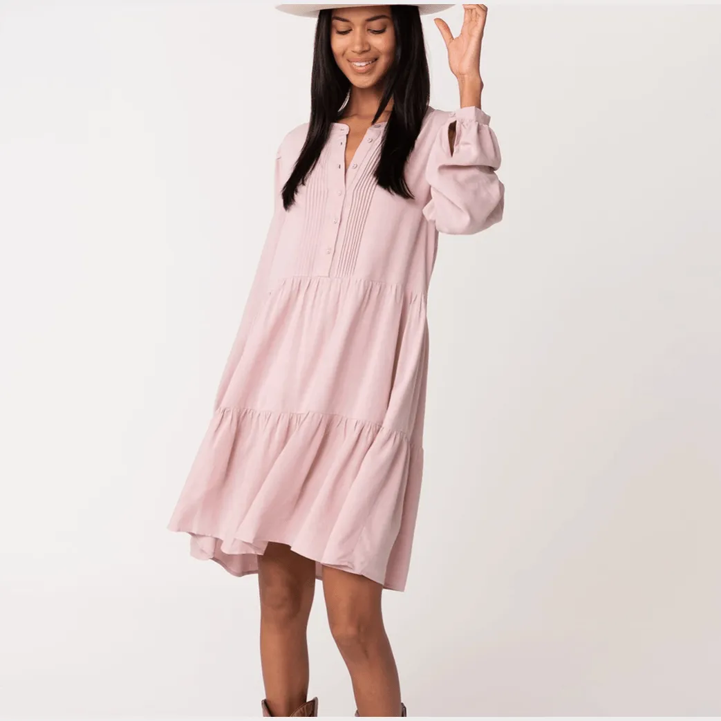 Krista Linen Blend Vintage Babydoll Mini Dress