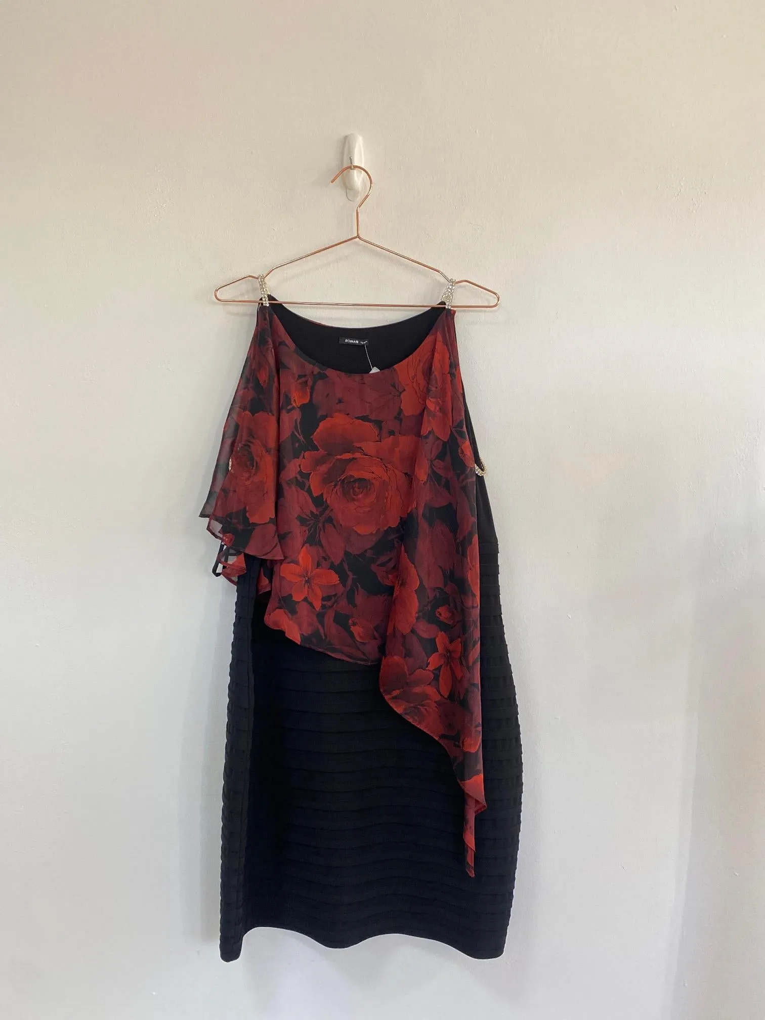 Large floral bodycon mini dress, Roman, Size 18 (Polyester, Elastane)