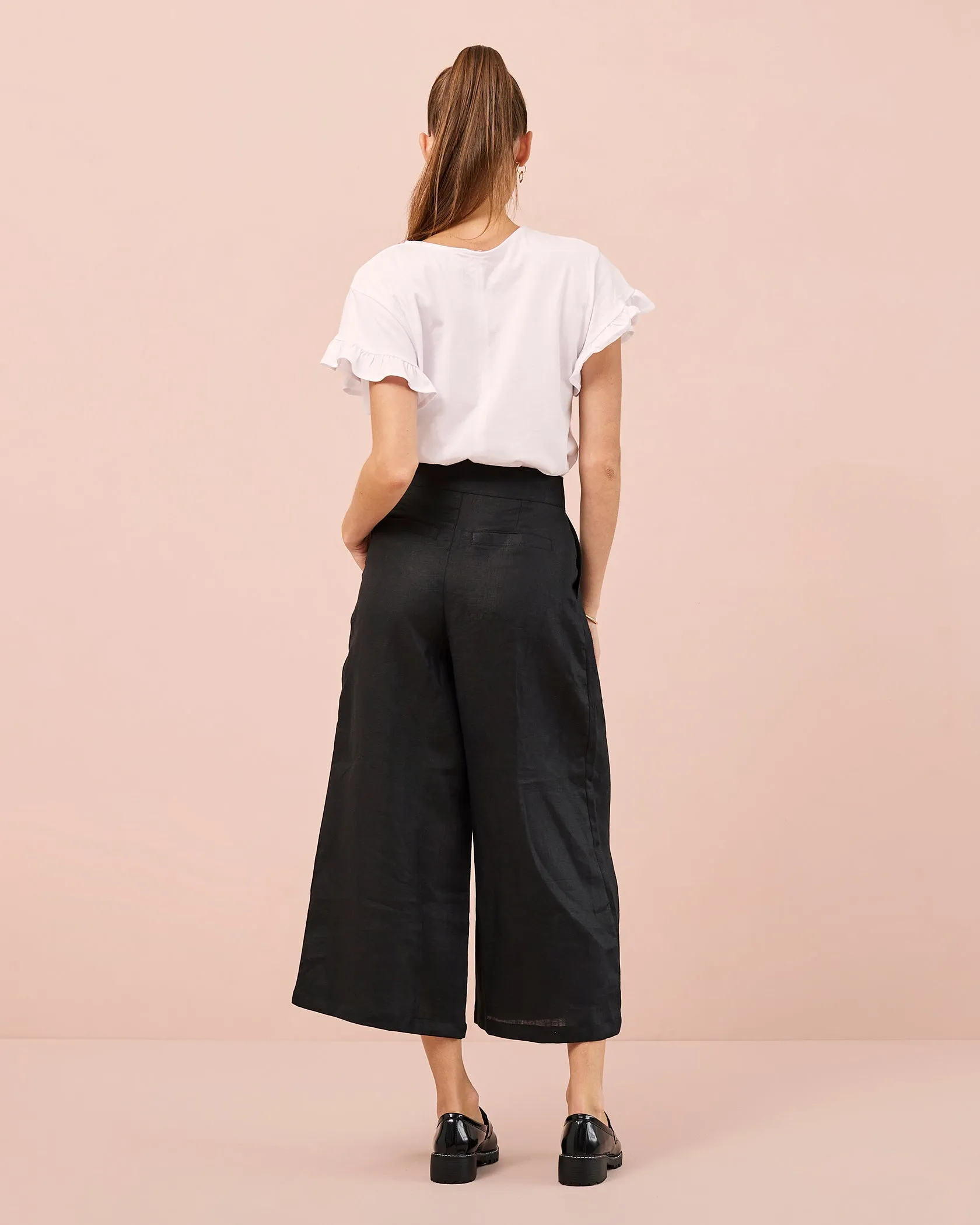 Linen Culottes - Black