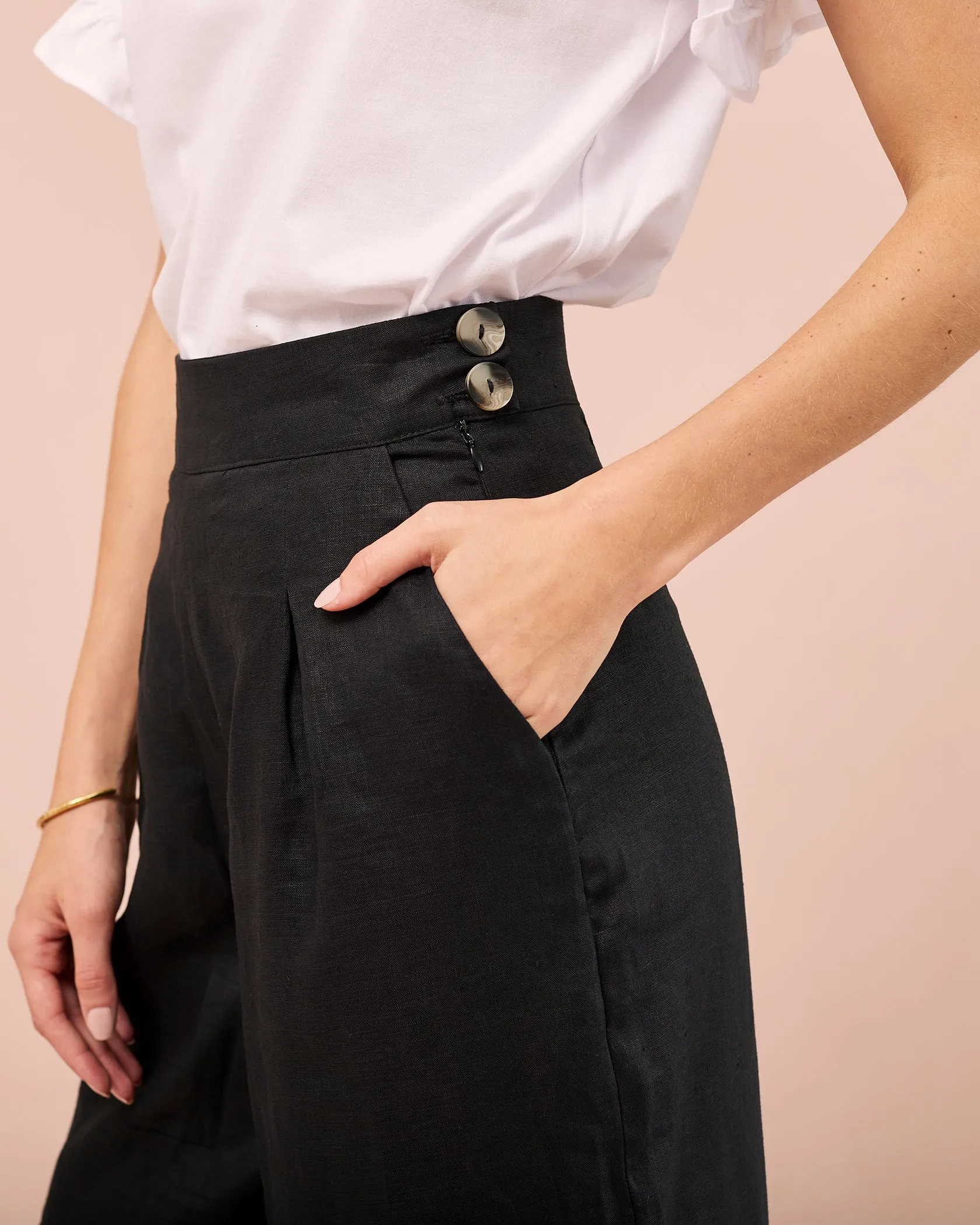 Linen Culottes - Black
