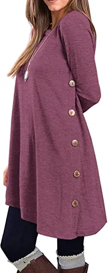 LONG SLEEVE T SHIRTS TUNIC DRESS