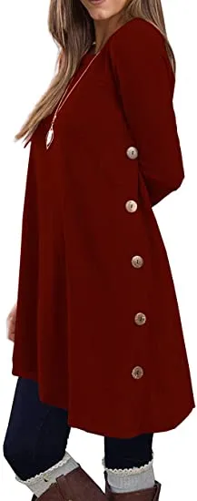 LONG SLEEVE T SHIRTS TUNIC DRESS