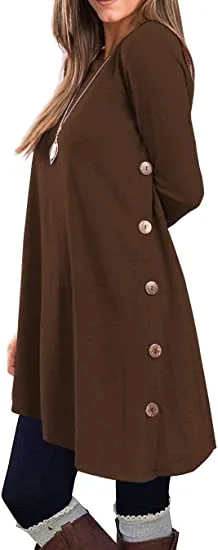 LONG SLEEVE T SHIRTS TUNIC DRESS