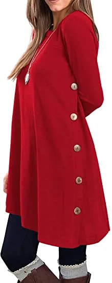 LONG SLEEVE T SHIRTS TUNIC DRESS