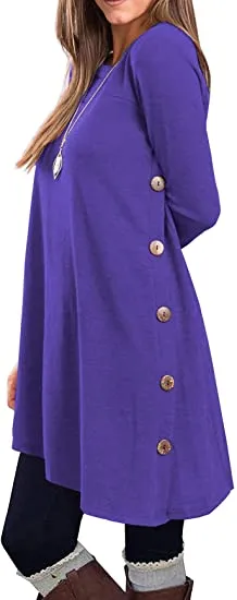 LONG SLEEVE T SHIRTS TUNIC DRESS