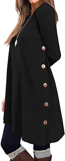 LONG SLEEVE T SHIRTS TUNIC DRESS