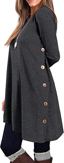 LONG SLEEVE T SHIRTS TUNIC DRESS