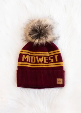 Maroon & Gold Midwest Pom Hat
