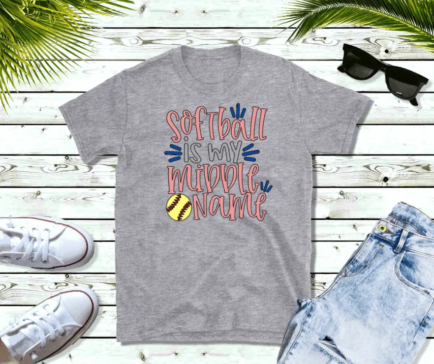 Men's Baseball is My Middle Name - T- Shirt