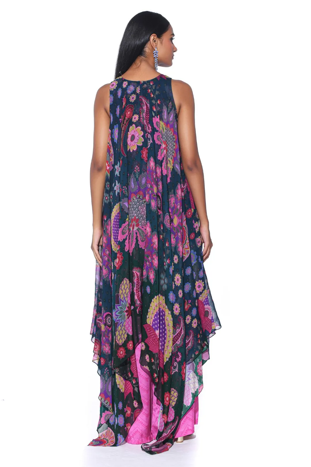 Midnight Blue High-Low Tunic Set