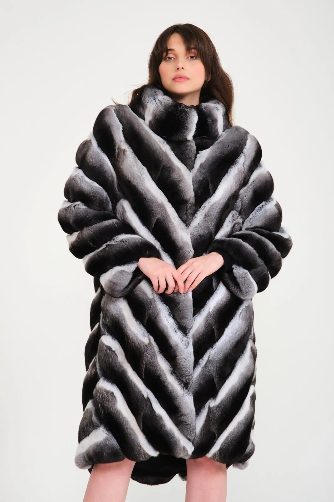 Natural Grey Chinchilla Fur Coat