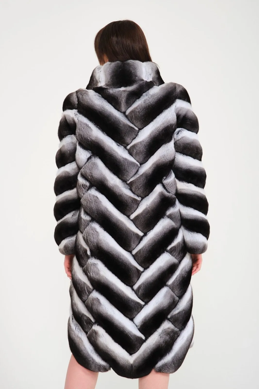 Natural Grey Chinchilla Fur Coat
