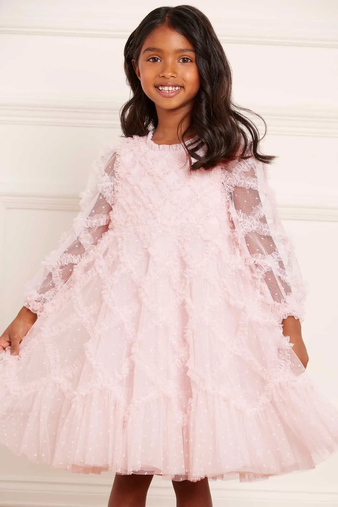 Needle & Thread Girls Evelyn Dress in Pink