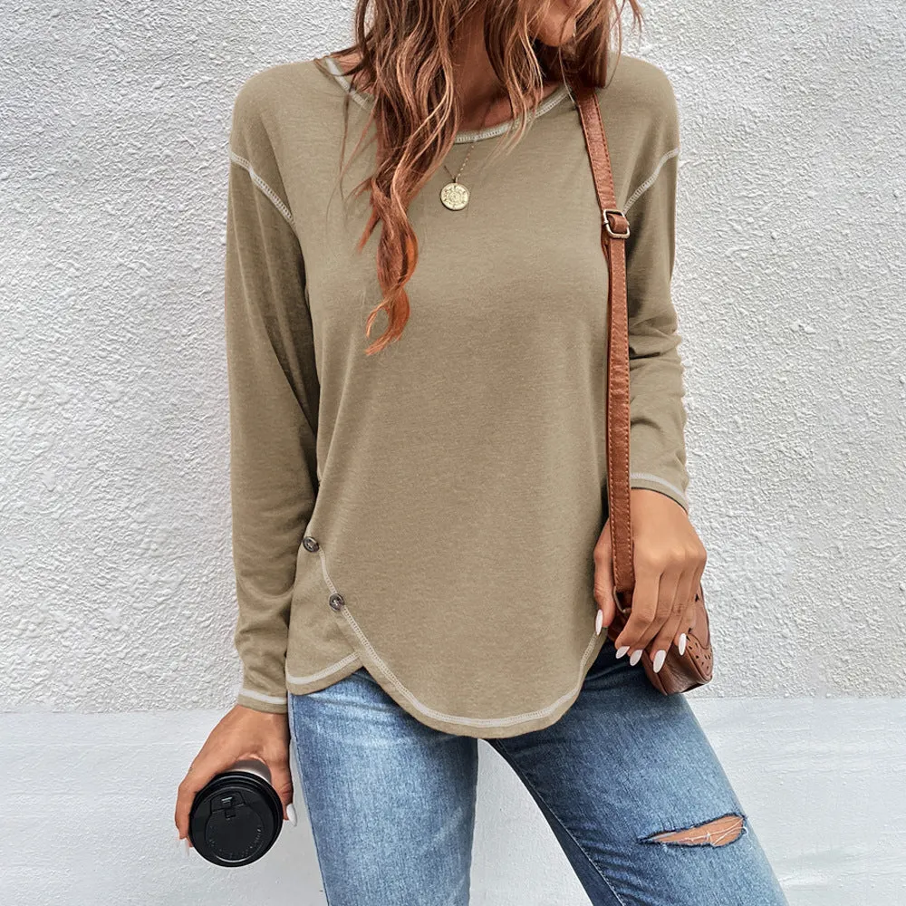 New autumn and winter button long sleeves
