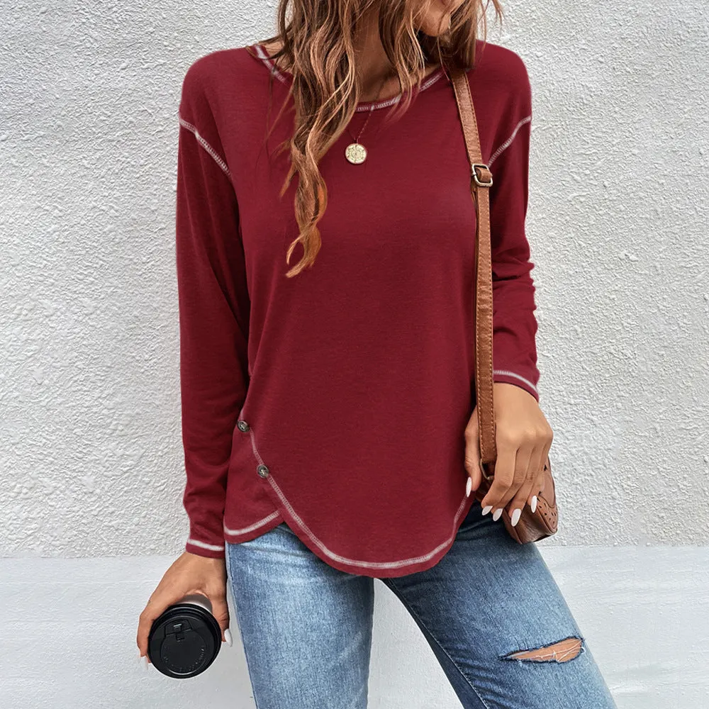 New autumn and winter button long sleeves