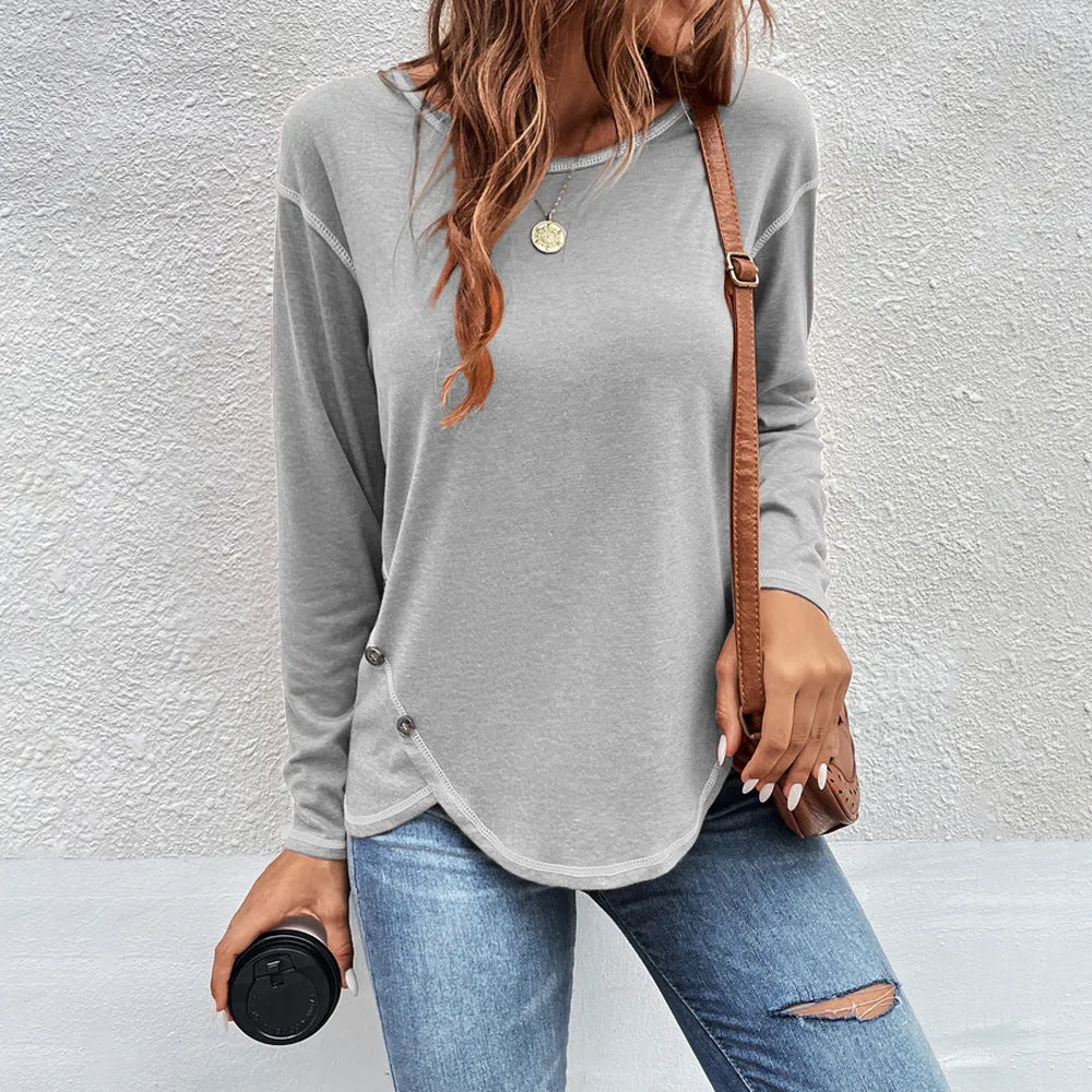 New autumn and winter button long sleeves
