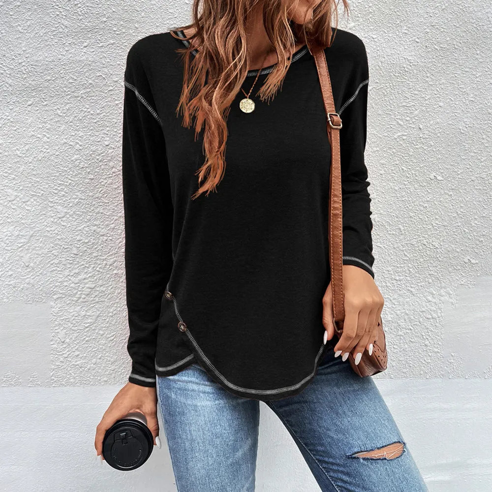 New autumn and winter button long sleeves