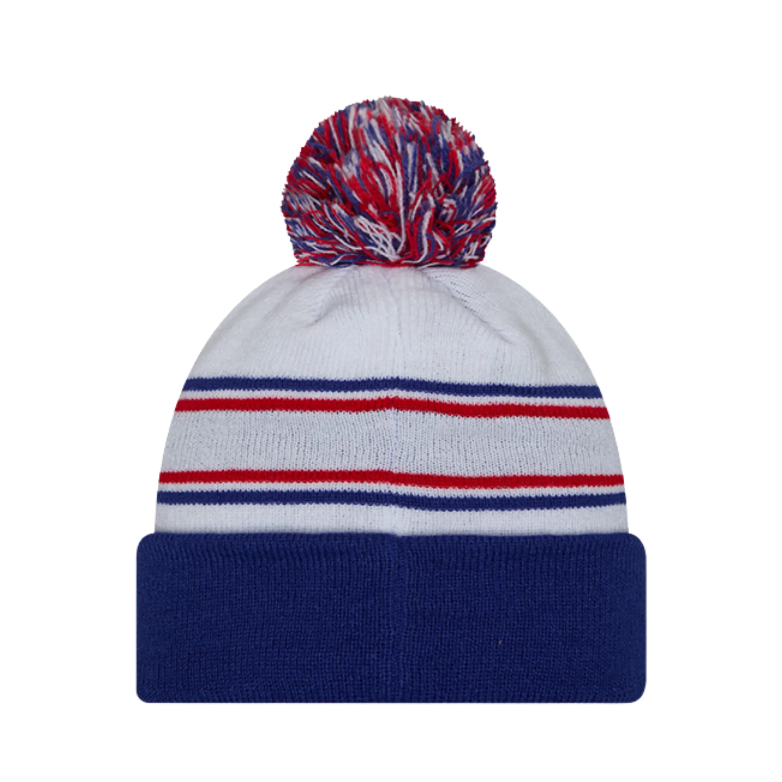 New Era Bills Royal & White Knit Pom