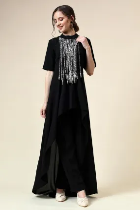 Noir Metallic Fringe Co-Ord Set