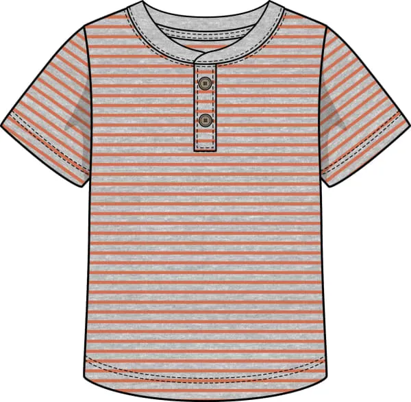 Orange Striped Henley