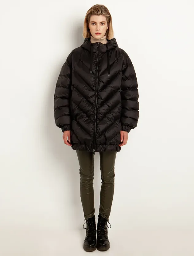 Oversized Zig Zag Down Coat