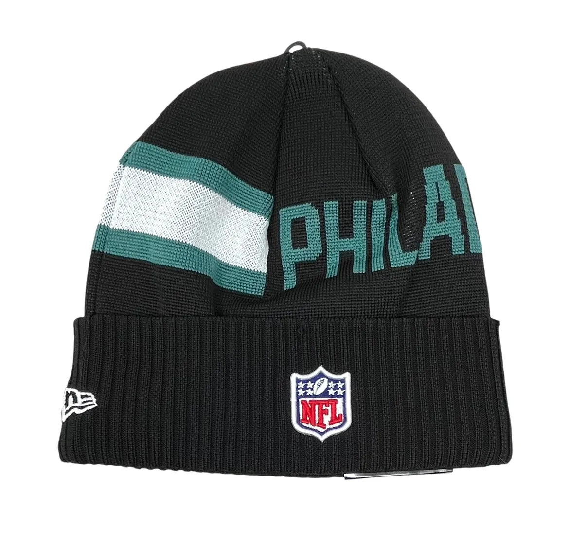 Philadelphia Eagles Black 2024 Sideline New Era Cold Weather Tech Cuffed Knit Beanie