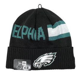 Philadelphia Eagles Black 2024 Sideline New Era Cold Weather Tech Cuffed Knit Beanie