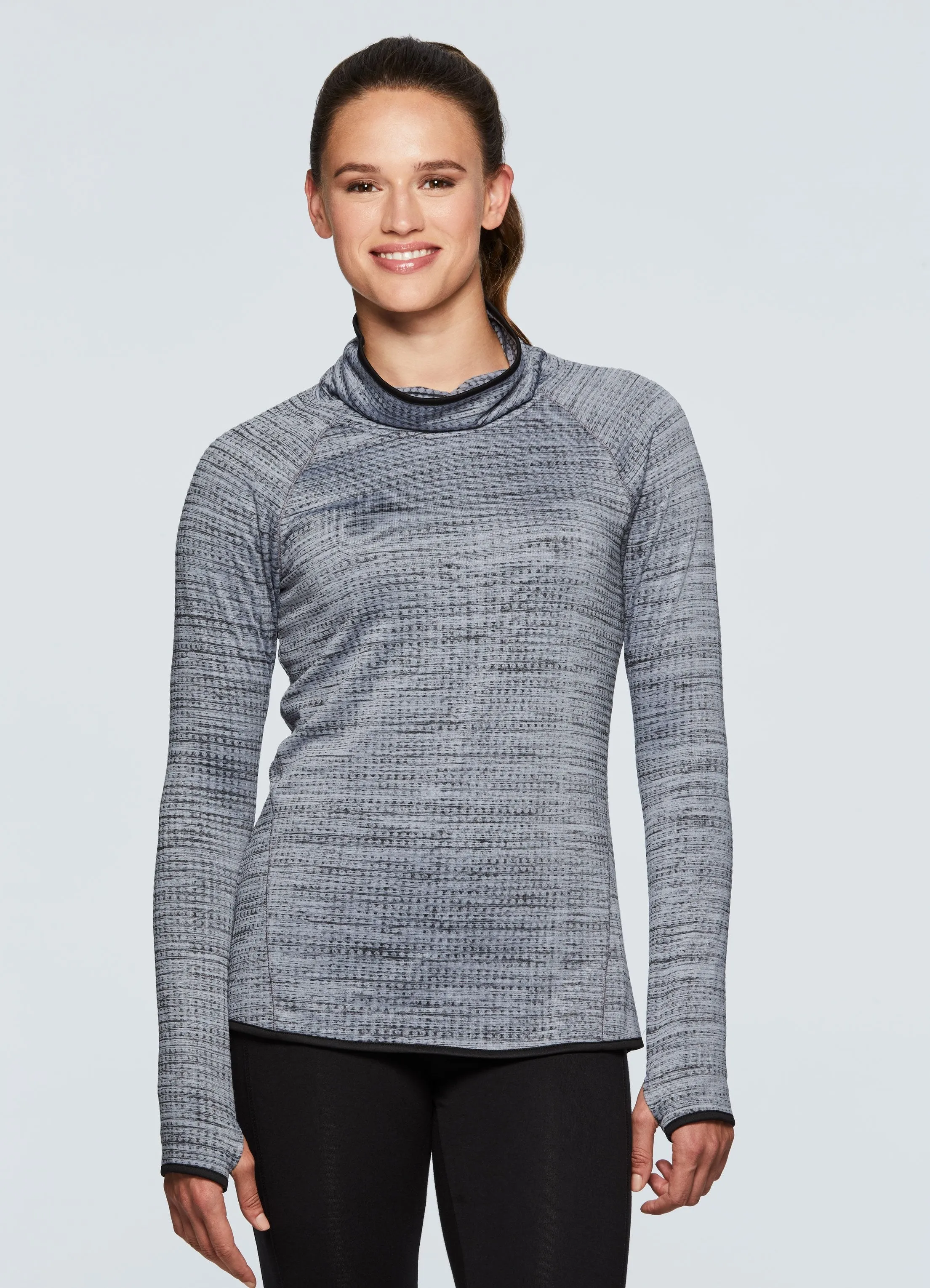 Prime Fleece Lined Waffle Cowl Neck Sweatshirt