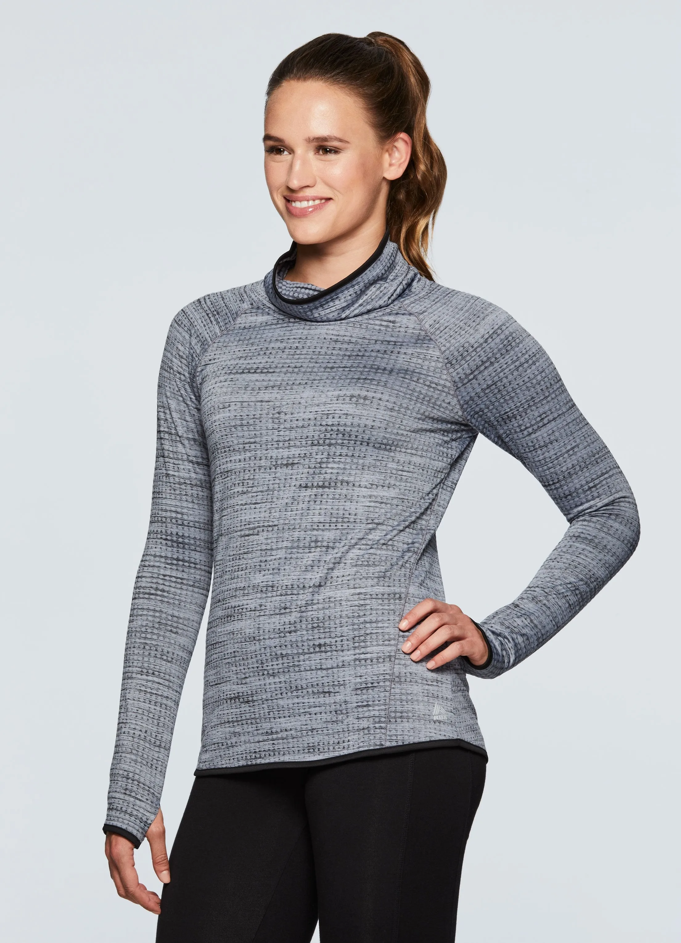 Prime Fleece Lined Waffle Cowl Neck Sweatshirt