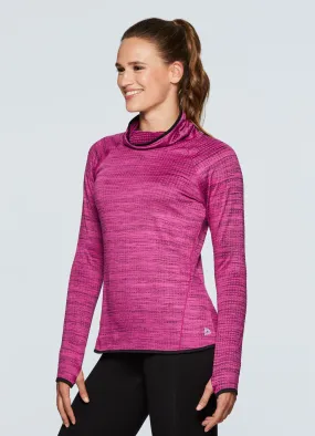 Prime Fleece Lined Waffle Cowl Neck Sweatshirt