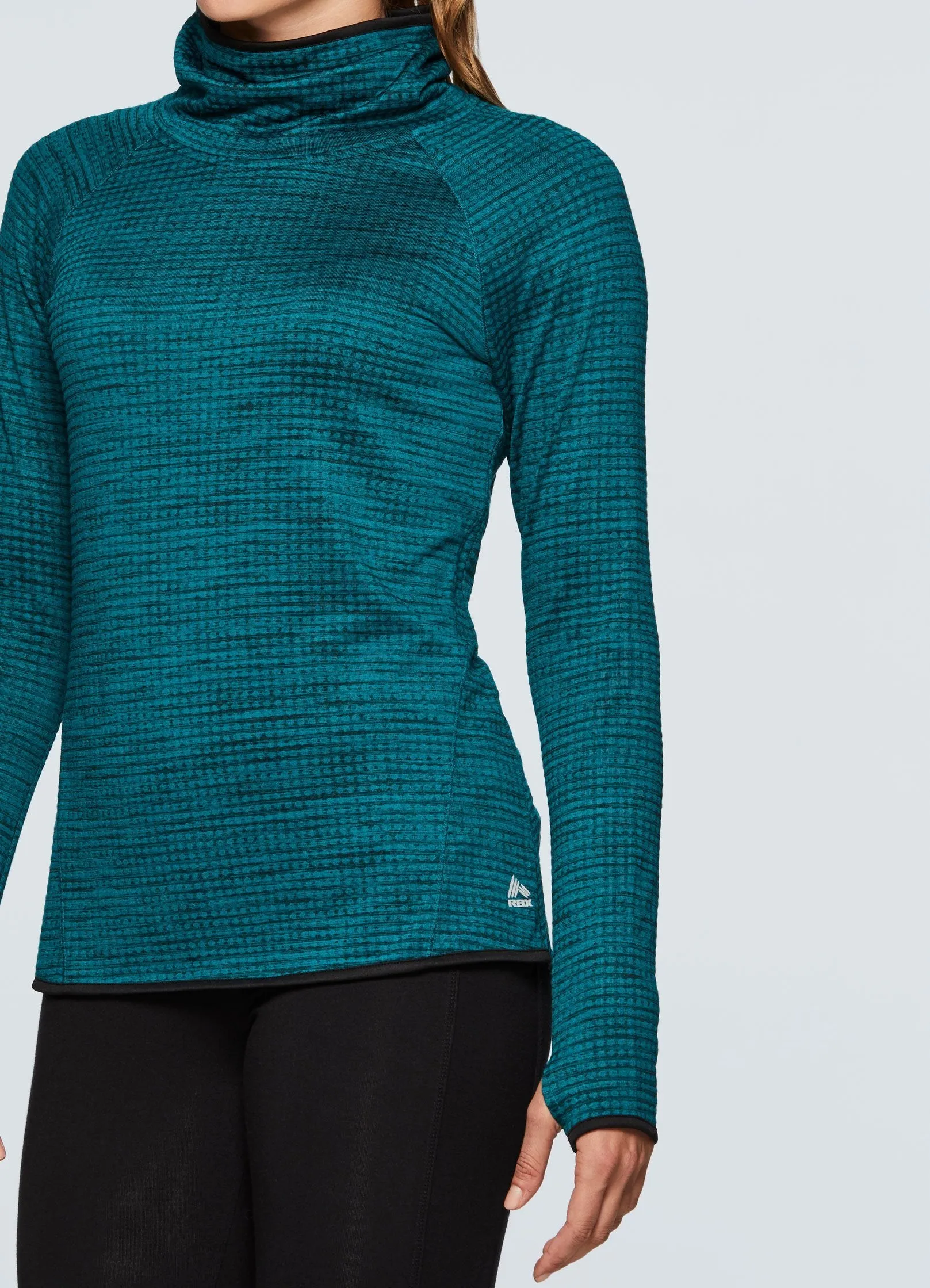 Prime Fleece Lined Waffle Cowl Neck Sweatshirt