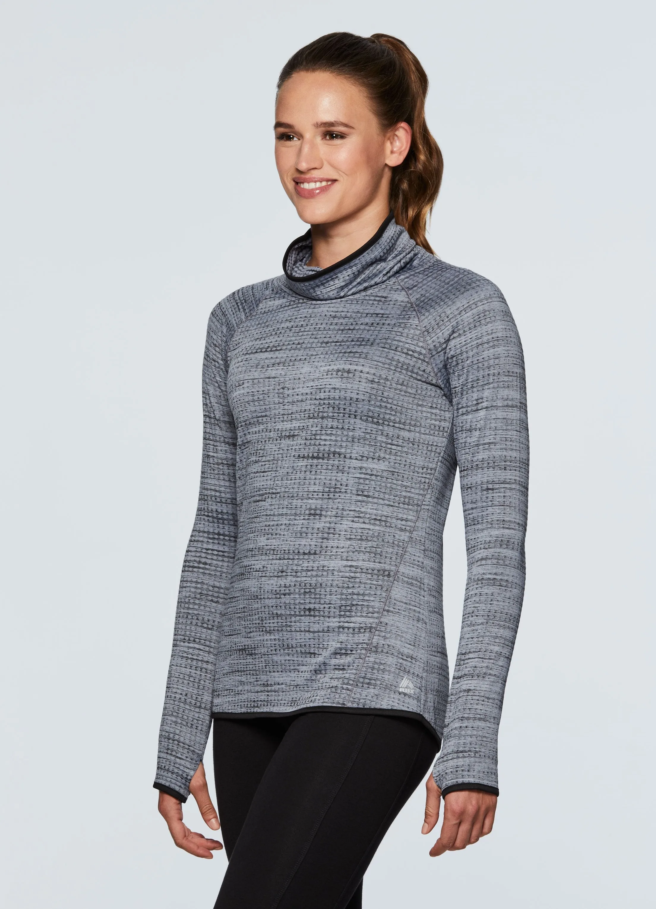 Prime Fleece Lined Waffle Cowl Neck Sweatshirt